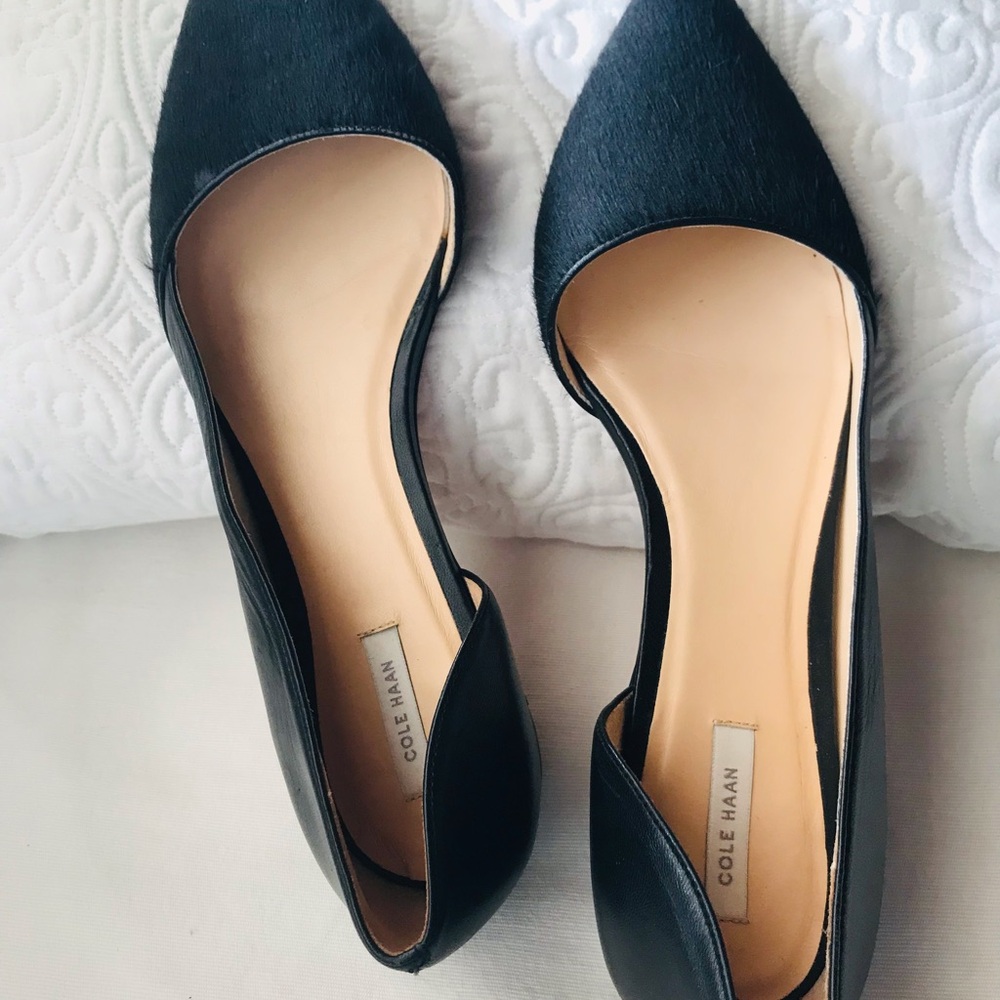 Cole Haan Black Amalia Flats Leather D’Orsay 10B EUC - Picture 11 of 16